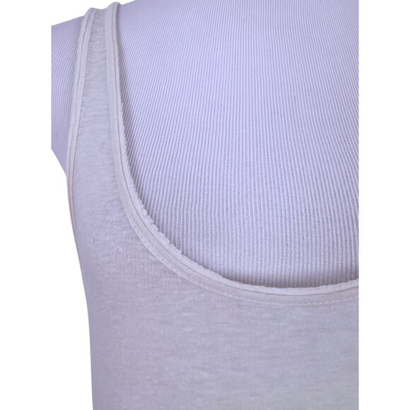 RARE Free People Beach Cream White Casual Boho Tiered Ruffle Hem Maxi Tank Dress - Picture 4 of 15